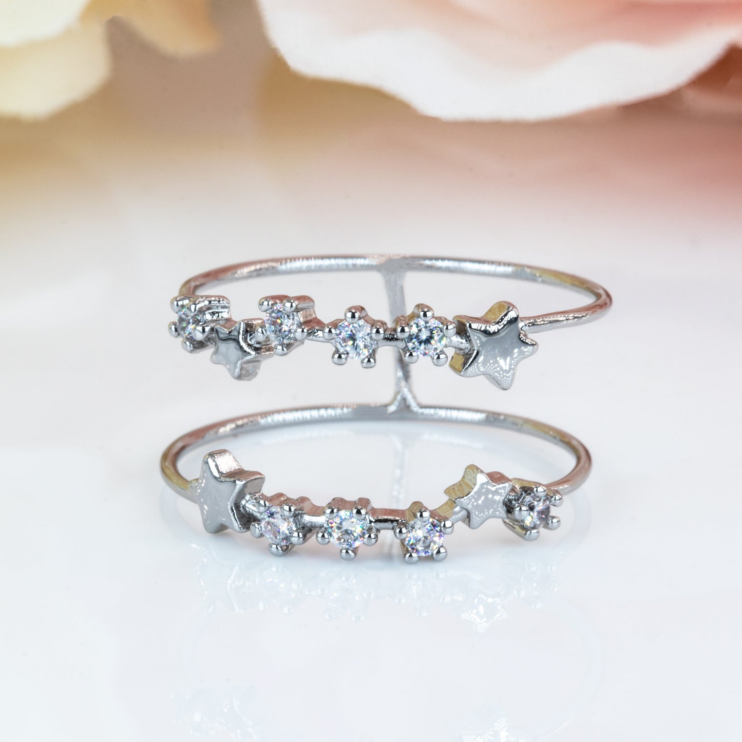 Dainty Layered Stars Ring