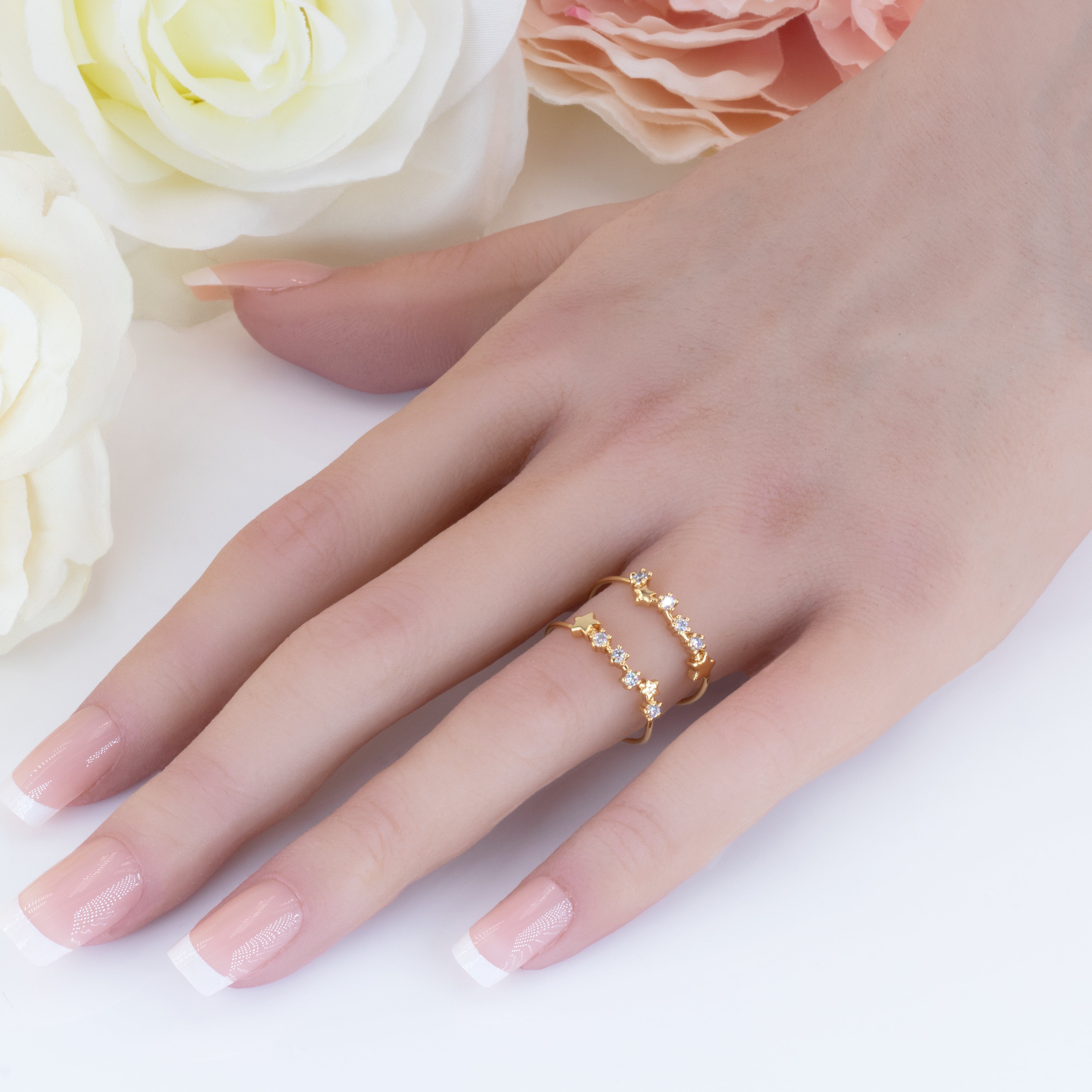 Dainty Layered Stars Ring