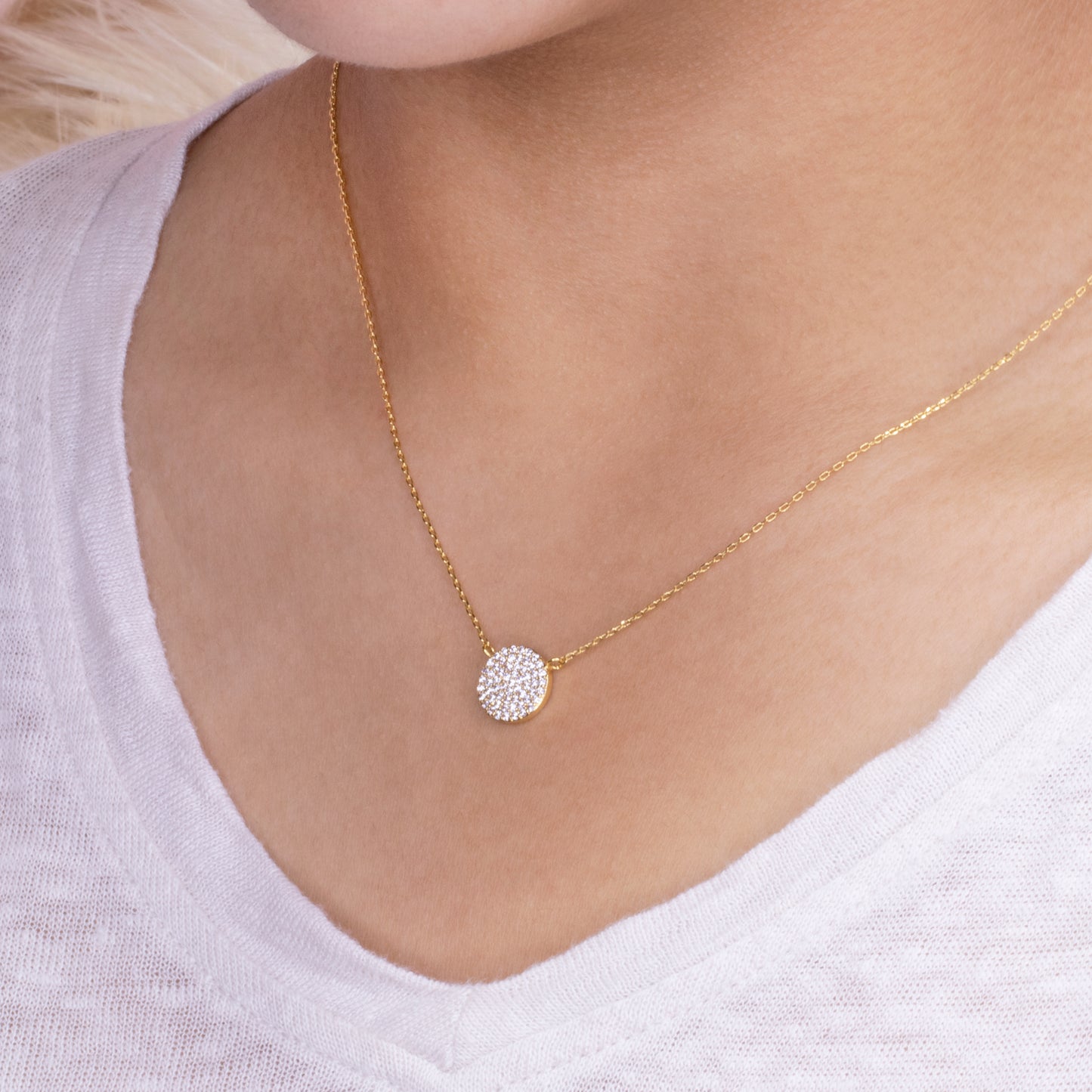 Clear Gem Pave Necklace