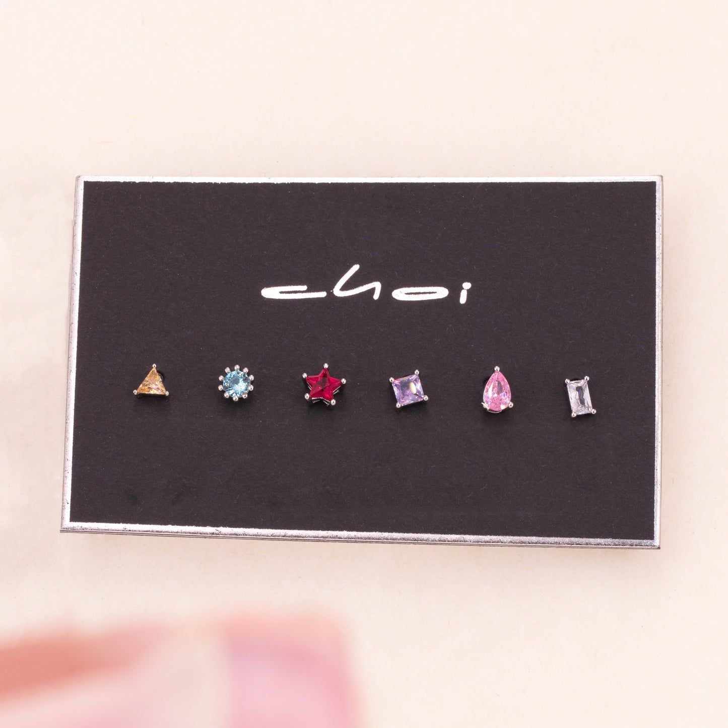 Colorful Gemstone Stud Earrings Set