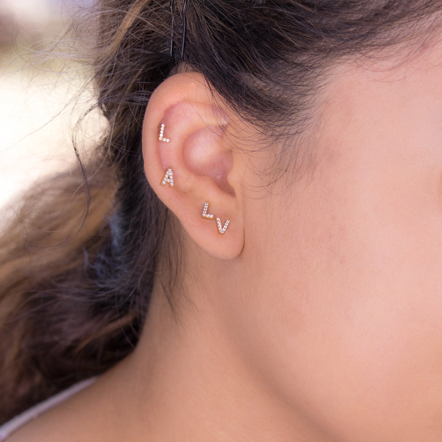 Tiny Initial Stud Earrings