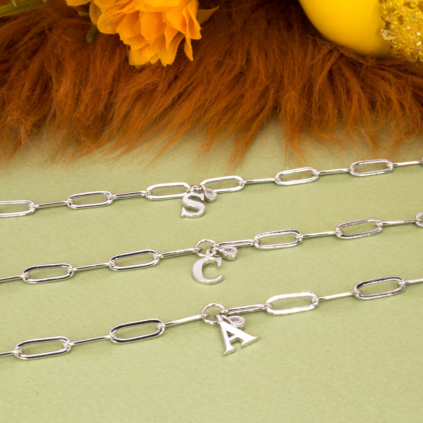 Personalized Bracelet Gift, Alphabet Initial Letter Chain Bracelet, Birthday Gift Holiday Gift