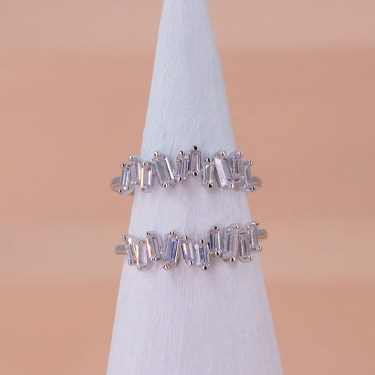 Rectangle Baguette Gem Stacked Ring