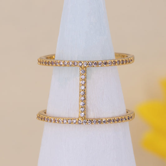Dainty Stacked Clear Gem Ring