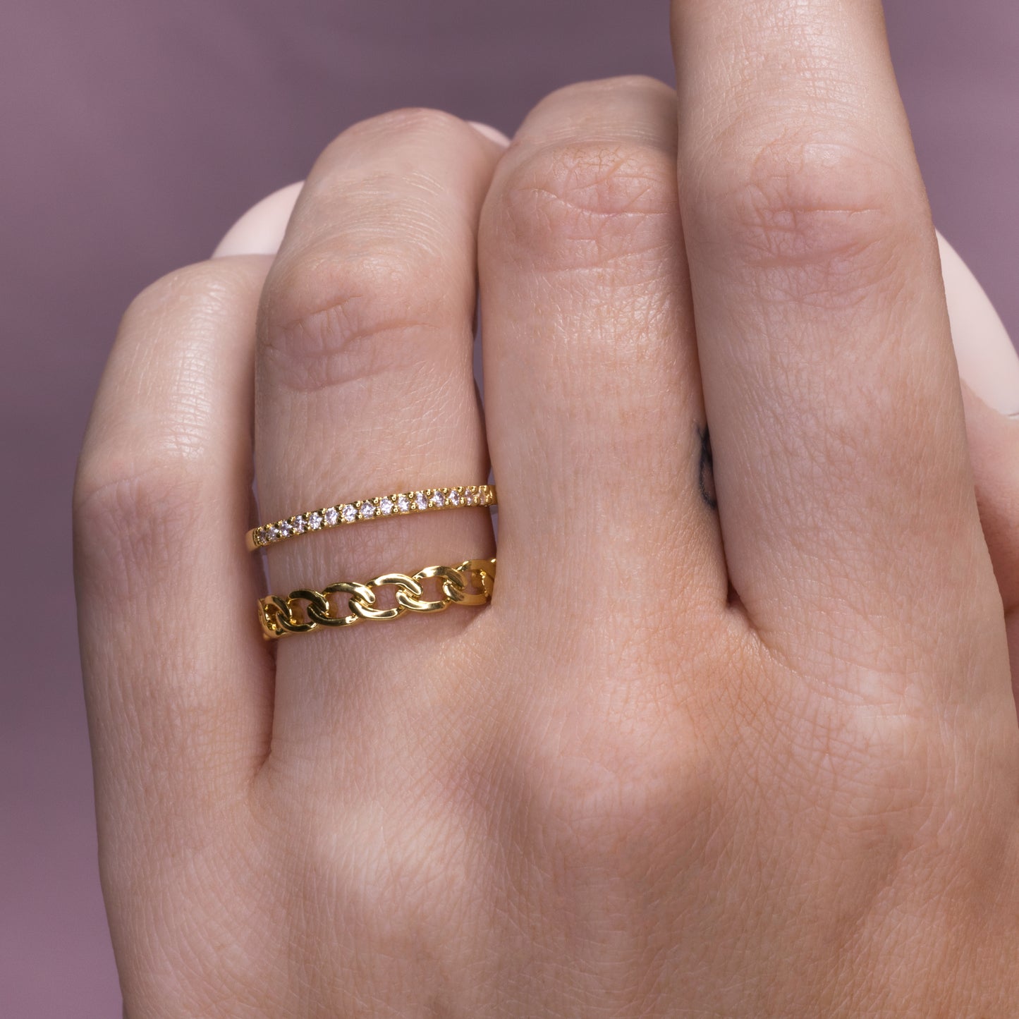 Chain Eternity Stacked Ring