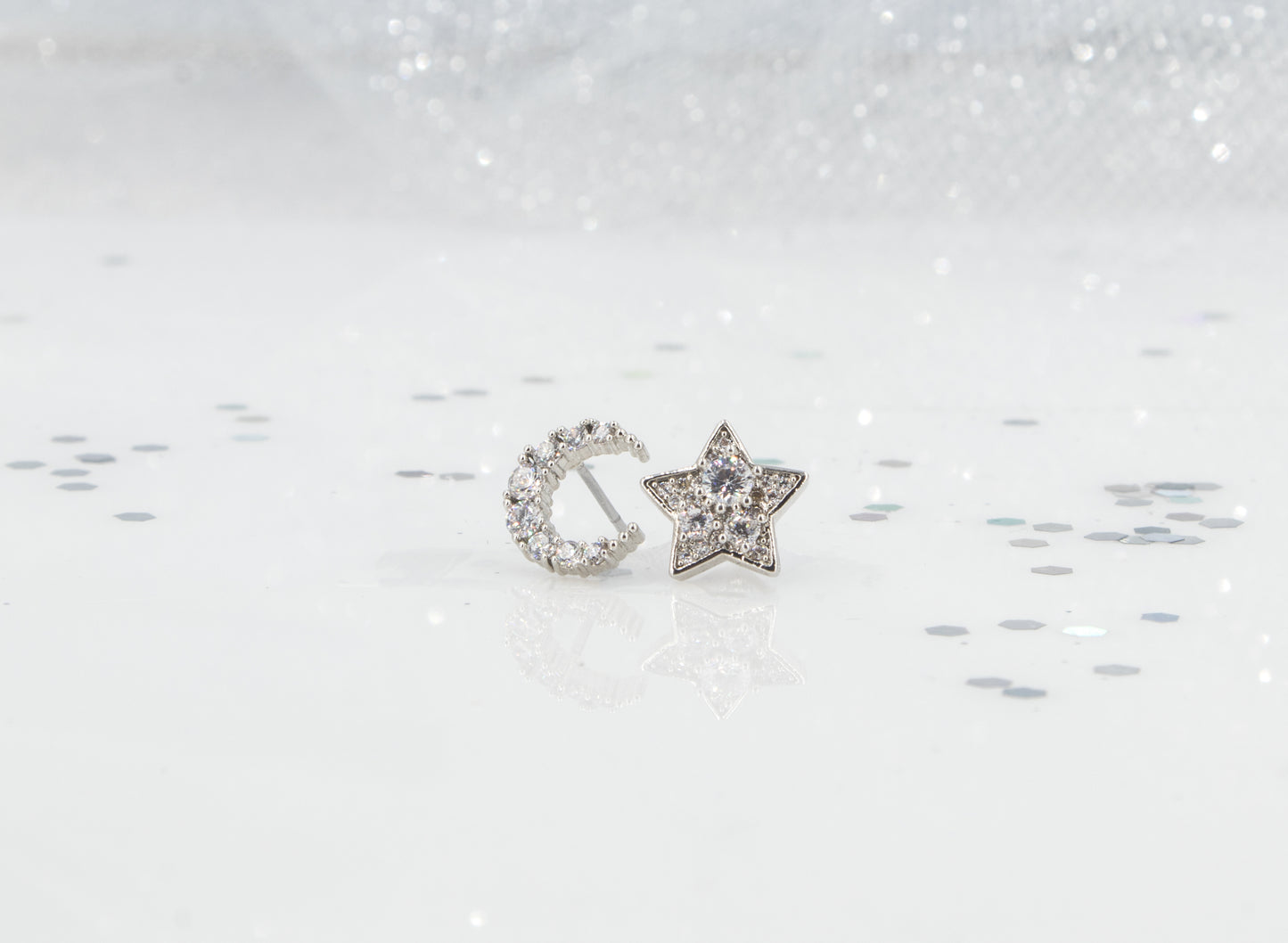 Crescent Moon and Star Earrings