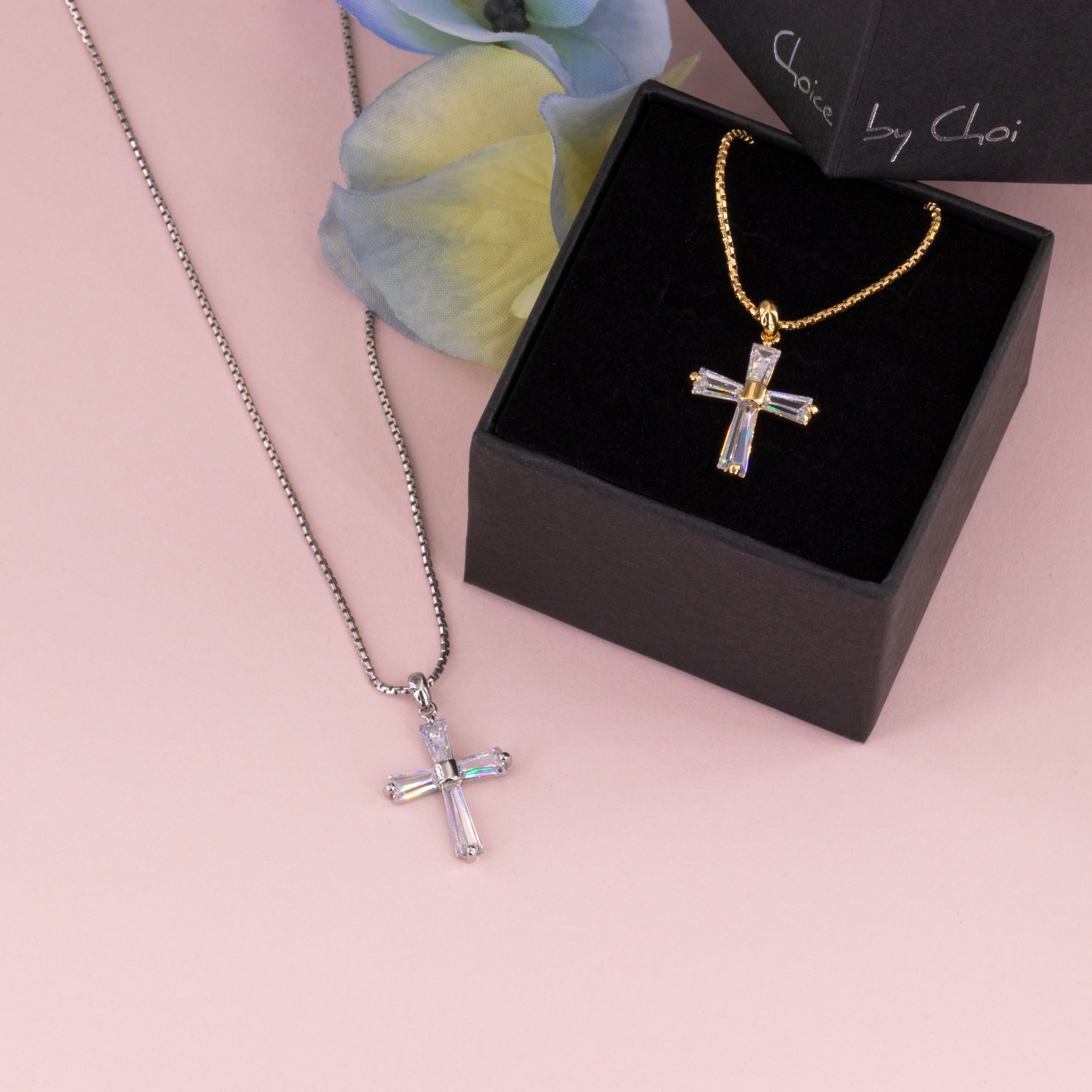 Personalized Large Engraved Cross Necklace – Be Monogrammed